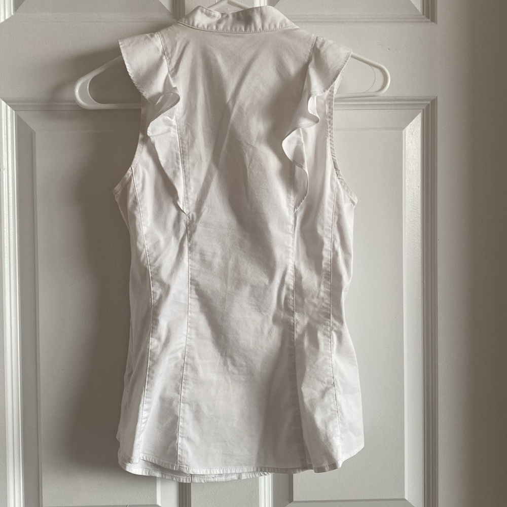 Express White Ruffled Sleeveless Top - Picture 6 of 6